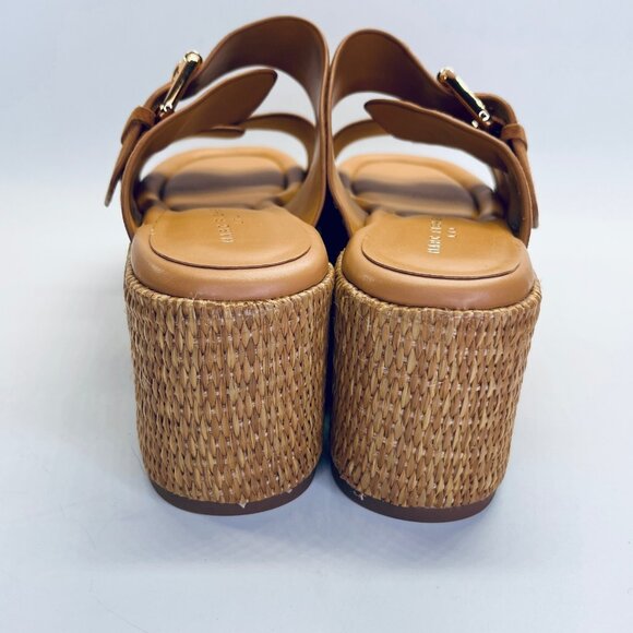 Marc Fisher Palery Suede Platform Sandal Size 9.5 Brown Leather Espadrille - Picture 7 of 15